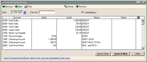 entry in to journal enter how quickbooks to Group: for Restaurant Account QuickBooks Use Resource